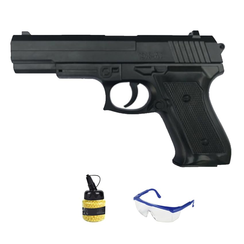 Pistola Vigor V039 Muelle (6mm) + biberon 0,12g + Gafas | Arma de Airsoft de Aire comprimido. Pistola de iniciación.