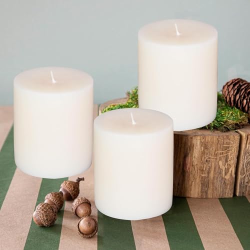 Image of Pure Source India Scented Pillar Candle (3X3 INCH) Decorative Candle for Living Room, Diwali Decor, Gifting, Spa & Meditation (Jasmine)