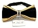 Hello Tie Men's Pre-Tied Double Color PU Leather Luxury Bow Ties with Crystal Decoration-Golden