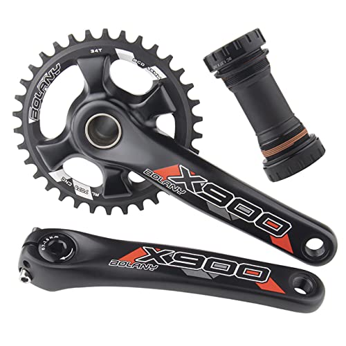 Bolany Mtb 170Mm Bike Crankset 34T/36T Hollow Integrated 96Bcd Single Speed Round Chainring Crankset With Bottom Bracket (34T) #TOP3