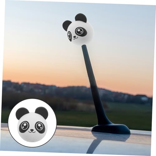 Cute Big Eye Panda EVA Decorative Antenna Ball Anti Collision Vehicle Roof Ornament Universal Car Accessories for Trucks SUVs & More