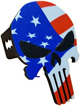Punisher Plastic Trailer Hitch Cover - American Flag Edition, 2 inch