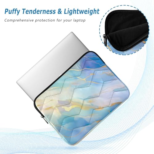Funda para Laptop Mármol Azul Dorado 13-14 Pulgadas miniatura 5