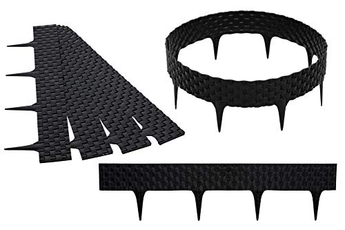 GARDENIX 3,2m Bordure de Jardin Rebord de Jardin Palisade pelouse Parterre Aspect Rattan Noir Cover