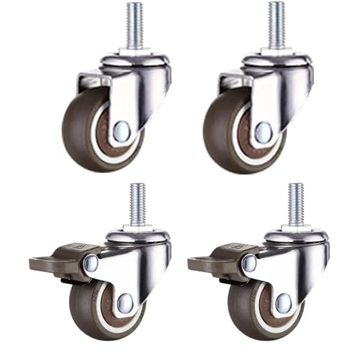 Roulettes pivotantes avec tige filetée en inox 304 pour stopper le bruit des sièges