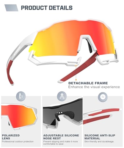 Image of Sport Polarized Sunglasses for Men and Women, Stylish and Lightweight Cycling Sunglasses with UV400 Protection