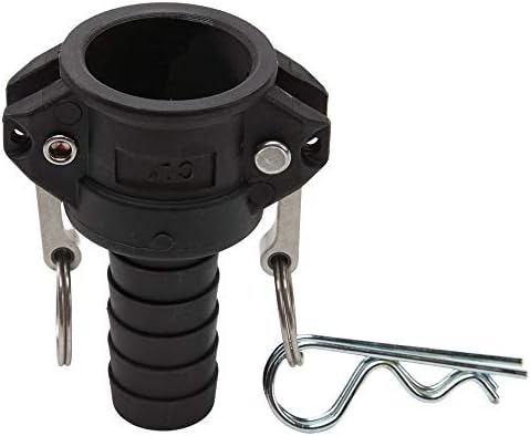 1" PVC Camlock Hose Shank Fitting - Plastic Hose Barb Coupler - Poly Type C Female Cam Lock Hose Adapter - Barbed Hose Cam & Groove Coupler