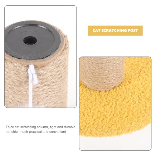 Rascador para gatos COHEALI vertical con cuerda de sisal amarilla miniatura 3