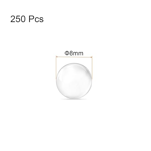 Miniatura 2 de 250 cuentas de vidrio para hervir bolas de vidrio de 0.315 in de soda y cal para mezclar botellas, transparente