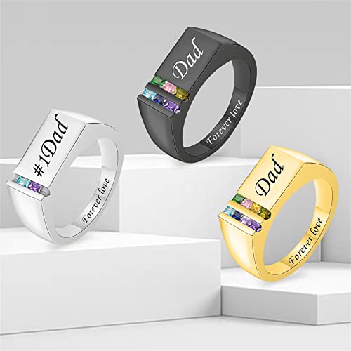 Missnana Personalized Mother Rings With 1-8 Birthstones Family Rings For Women Mother's Ring Sterling Silver Grandmother Rings Jewelry Gifts Mom Daughter Rings (Color 10) #TOP5