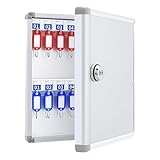 WeiLaiKeQi Wall Mounted Key Storage Box Locker Box Key Keep Case Multifunctional Lightweight with Hooks for Personal and Business Hotels, 32 Key Position