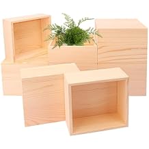 12 PCS Unfinished Wooden Boxes, 6 x 6 Inch Square Small Wooden Boxes, Rustic Wood Box for Display - Craft Organizer Container Wood Box for Storage, Home Decor, and DIY Crafts