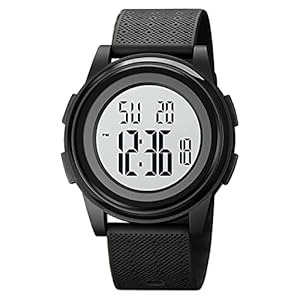 Ultra-Thin Minimalist Sports Waterproof Digital Watches Men with Wide-Angle Display Rubber Strap Wrist Watch for Men Women