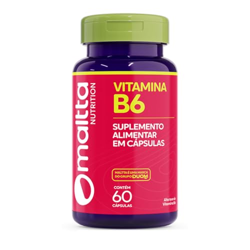 VITAMINA B6 ALTO TEOR PIRIDOXINA APENAS 1 AO DIA 60CAPS DUOM