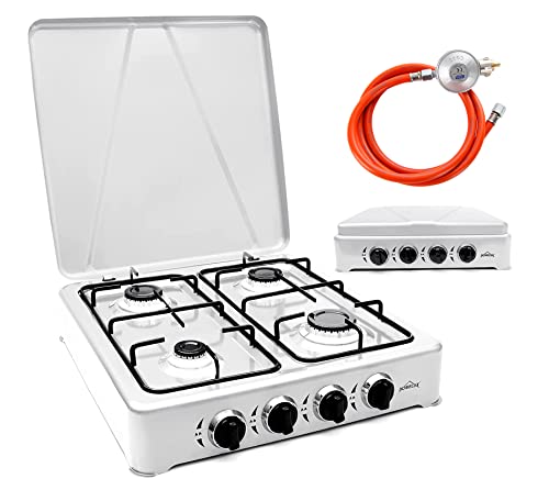 HOMELUX 6,2 KW Gaskocher für Gasflasche，4 flammig Campingkocher mit...