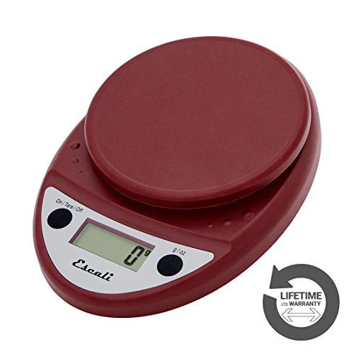 Escali Primo Digital Food Scale Multi-Functional Kitchen Scale And Baking Scale For Precise Weight Measuring And Portion Control, 8.5 X 6 X 1.5 Inches, Warm Red #TOP5