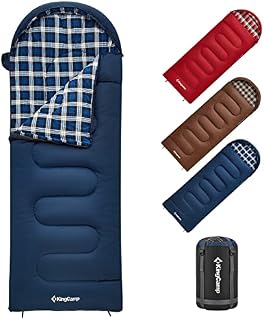 KingCamp Kids Sleeping Bag Children 3-4 Season Winter Flannel Liner Cotton Warm Lightweight Single for Camping Hiking Backpacking Outdoor with Compression Sack for Girls Boys 170x70cm