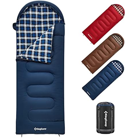 KingCamp Kinderschlafsack Schlafsack Winter Baumwolle Warmer Deckenschlafsack 3-4 Jahreszeiten für Kinder beim Camping Trekking 170 x 70 cm Komfort Cover