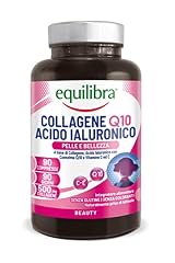 Equilibra Integratori Alimentari, Collagene Q10 Acido Ialuronico, Benessere e Bellezza della Pelle, a Base di Collagene Idrolizzato, Acido Ialuronico, Coenzima Q10, Vitamine C ed E, 90 Compresse