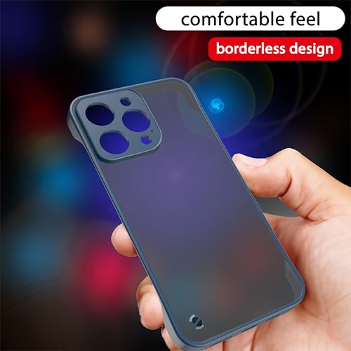 Image of Amazon Basics Cover for iPhone 16 Pro |Hybrid Frameless|Full Camera Protection|Raised Edges|Frosted Matte Translucent Bumper Case(Blue)
