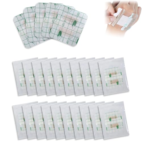 Wasserfeste Pflaster,25 Stück 6x7cm Duschpflaster Wasserfest,Transparent Pflaster Wasserfest,Sterile Wundpflaster,Wundverband zum Duschen Baden Sport