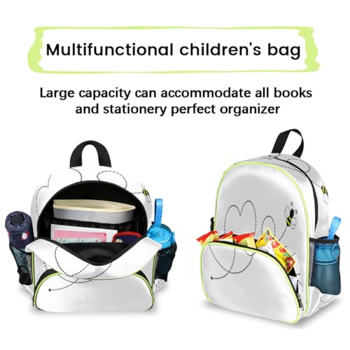 Sac à dos abeille école maternelle enfant mixte avec cœurs colorés - 6