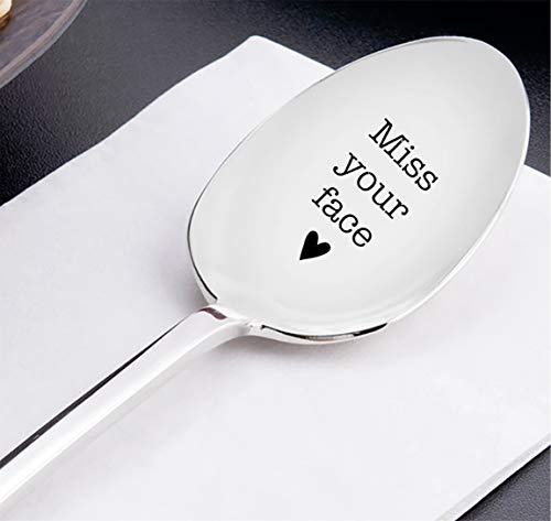 I Miss Your Face Spoon - Husband Gifts - Gift For Him - Keepsake Gifts - Gifts For Her - Unique Gifts - Travel Gifts - Coffee Spoon - Long Distance Gift By Boston Creative Company #TOP2