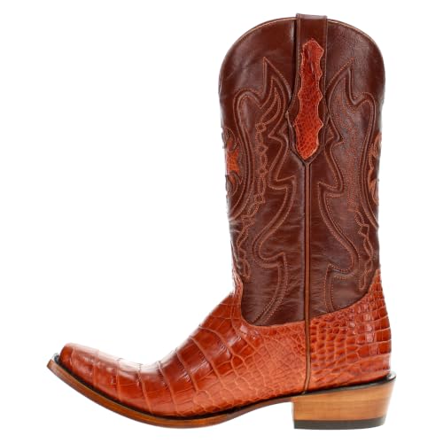 Image of Vaccari Men's Travis Genuine American Alligator Belly Leather Western Cowboy Boots