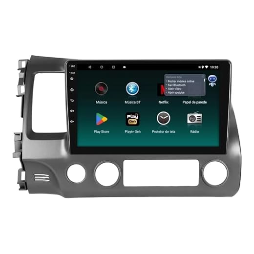 Central Multimídia Honda Civic 2007 A 2011 Android CARPLAY Wifi 10p.
