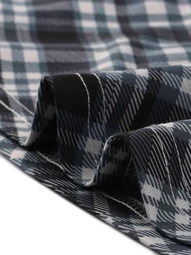 Image of Allegra K Women's Peter Pan Collar Contrast Color Button Decor A-Line Preppy Plaid Mini Dress
