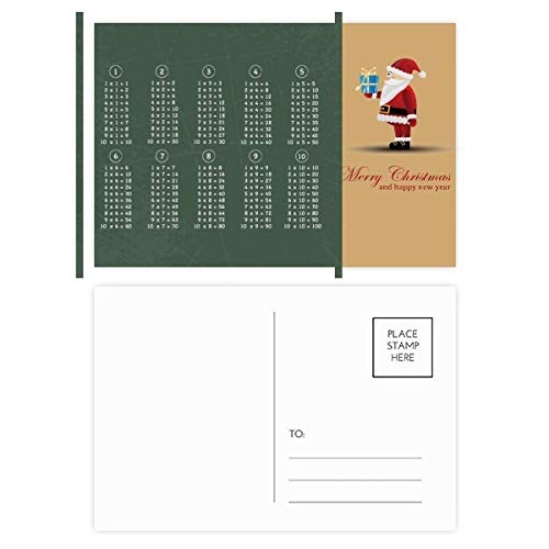 Cartes postales tableau de multiplication cartonnées pour réviser