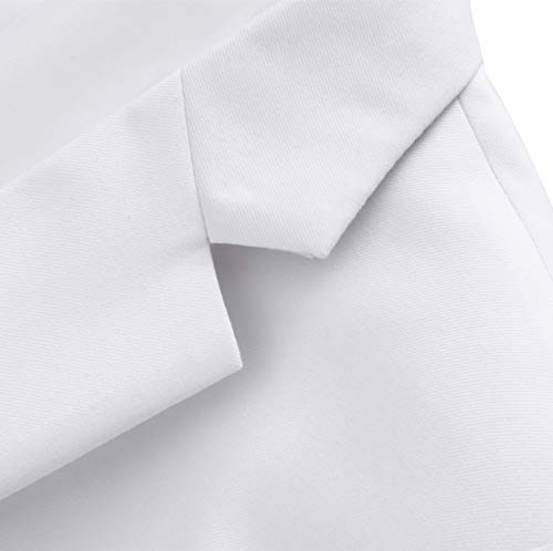 Mogu Slim Fit White Suit For Men Us Size Blazer 36/Pants 32 White #TOP6