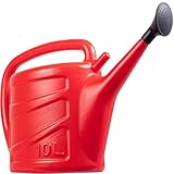 Hardys 10L Red Rose Watering Can - Outdoor & Indoor Watering Can with Detachable Sprinkler Rose Head, Long Spout Water Can for Houseplant & Garden Plants