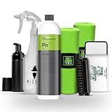 autopflege Textil- Leder- & Alcantarareiniger Set | Koch Chemie Pol Star 1l + Sprühflasche + Schaumspender + Scrub Pad + Bürste + 2X Mikrofasertuch | Textilreiniger Lederreiniger Polsterreiniger
