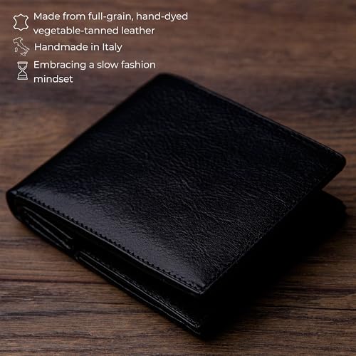 Image of Time Resistance Leather Men's Wallet - Minimalist Wallet Design with Credit Card Holder, Magnetic Coin Holder, and Cash Slots (Black)