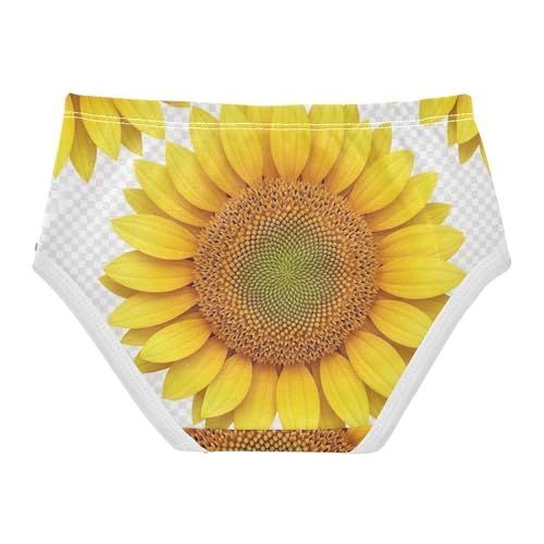 Cotton Girls Underwear Toddlers Bright Yellow Sunflower Petals Floral Panties for Girl Animals Briefs Underpants 2t2