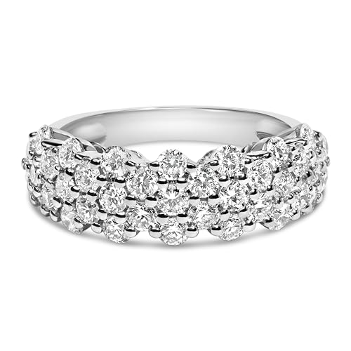 Haus of Brilliance .925 Sterling Silver 2.0 cttw Lab Grown Diamond Scattered Band Ring (F-G Color, VS1-VS2 Clarity) - Ring Size 8