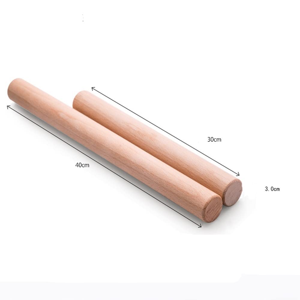 Rodillos de Amasar Rodillo de amasar de madera maciza, palito de fideos, piel de bola de masa hervida for el hogar, rodillo largo de amasar Utensilios de Cocina ( Color : As shown , Size : 40x3cm )