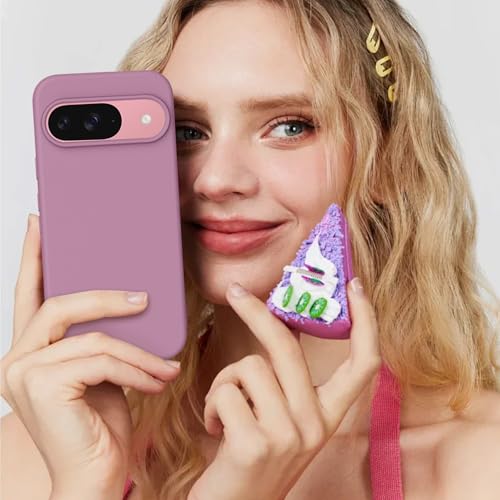 Image of Tobfit Back Cover Case Compatible with Google Pixel 9 /9 Pro, Case Cover Rugged Flexible Durable Anti-Slip Silicone Protection Shockproof Google Pixel 9 /9 Pro Back Cover (Rose Purple)