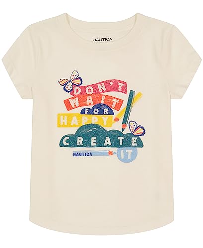 Image of Nautica Girls Short Sleeve T-Shirt with Fun Graphic Design, Cotton Tee with Tagless Interior