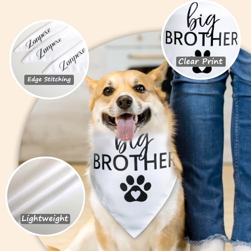 Bandana Big Brother para cães – decorações reveladoras de gênero, lenço de pescoço de animal de esti