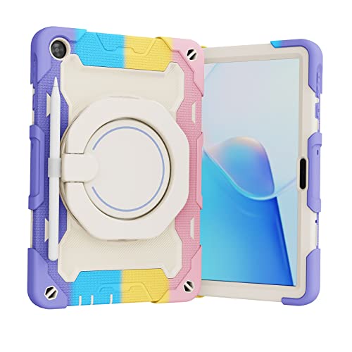 Tablet PC Bags Cases Sleeves Kids Case Compatible with Huawei MatePad T10 9.7" 2020 AGR-L09/AGR-W09,360° Rotatable Handle Stand Case Three-in-one Shatter-Resistant Shell, Drop-Proof,Shoulder Strap(Rai