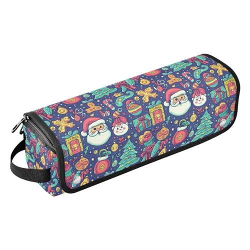Bolsa de viaje para herramientas de cabello con diseño de árbol de Navidad y pan de jengibre, resistente al calor, ideal para planchas, rizadores y organizador portátil miniatura 1