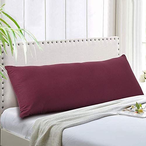 Image of Cotton 300 TC Pillow Cover, Full, Maroon, 2 Pieces