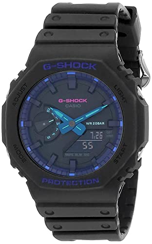 Casio G-Shock Analog-Digital World Time Watch, Black/Navy Blue