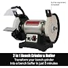 BUCKTOOL 8 Inch 1/2 HP Dual Speed Bench Grinder & 80 Grit 8 Inch CBN Grinding Wheel, 1 Wide, 5/8 Arbor Cubic Boron Nitride Sharpening Wheel