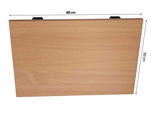 Image of TEKAVO - Wood Finish Wall Hanging Table /Folding Table /Dining Table /Drop-Leaf Table /Wall-Mounted Computer Table /Double Support Side Table (Beige) - (80 cm x 50 cm) - 100% Made in India