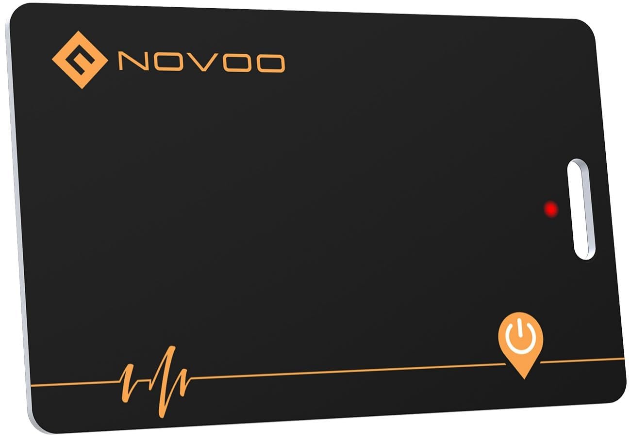 NOVOO Wiederaufladbarer Tracker Air Tag Karte Slim kompatibel mit Apple Find My (nur iOS),Bluetooth Tracker, IP68 Wasserdicht,Dünne Geldbörsenfinder SmartTag Tracker Karte für Wallet,Reisepässe,Gepäck