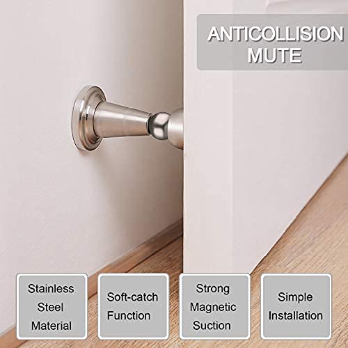 Soft-Catch Magnetic Door Holder Magnetic Doorstops Stainless Steel Wall Mount Door Stop (1) #TOP5