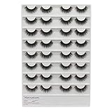 Large Tray-16Pairs Mink False Eyelashes 3D Handmade Nature Long Dramatic Black Soft and Light Volume Eye Lashes Extensions Makeup Tools (2042)